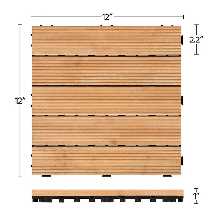 Interlocking Outdoor Patio Wood Flooring Deck Tiles 27Pcs