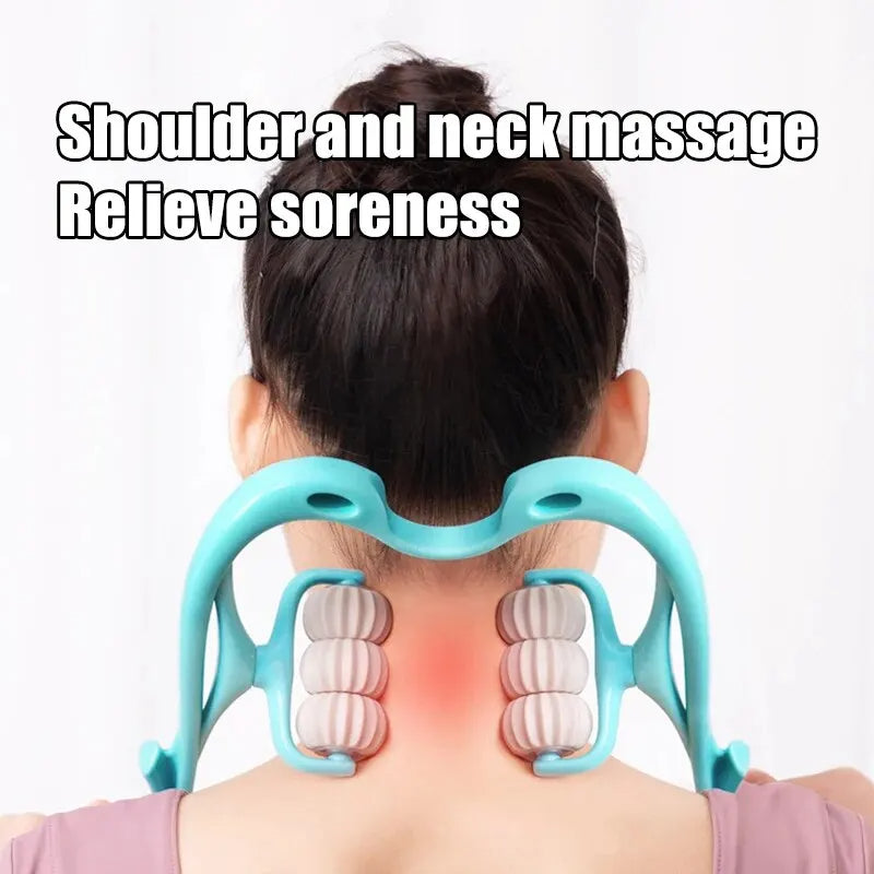 Manual Neck and Shoulder Massager with Kneading Rollers