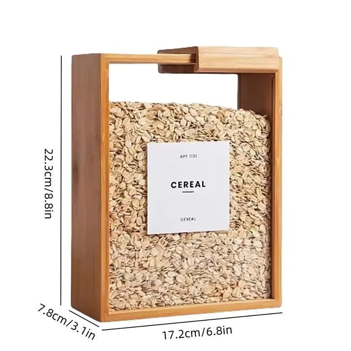 Bamboo Cereal Dispenser and Food Storage Container