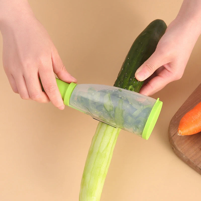 Multifunction Apple and Vegetable Peeler with Storage Tube