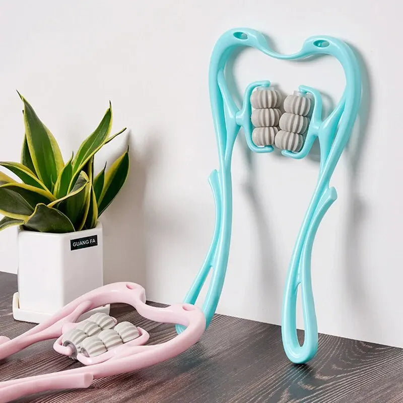 Manual Neck and Shoulder Massager with Kneading Rollers