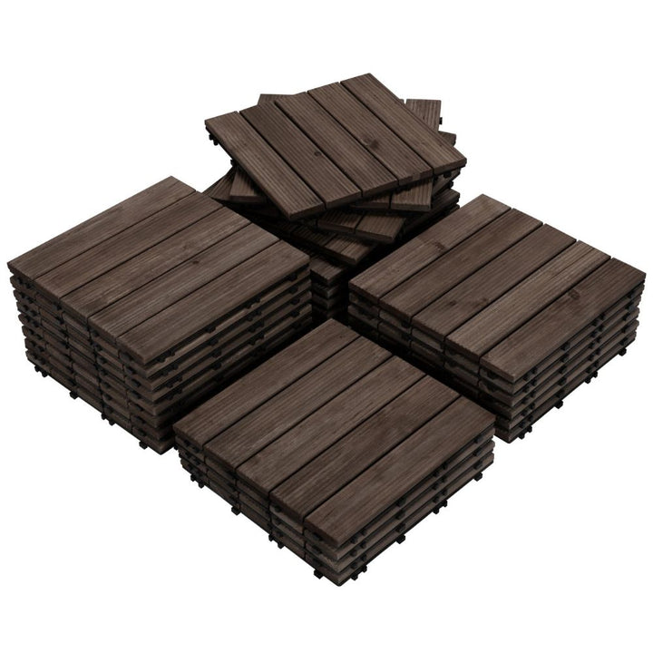 Interlocking Outdoor Patio Wood Flooring Deck Tiles 27Pcs