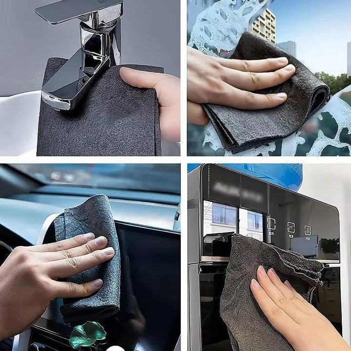 10pcs Versatile Microfiber Cloths for Windows Car Kitchen