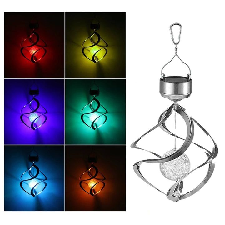 Solar Wind Chime Spinner LED Lamp