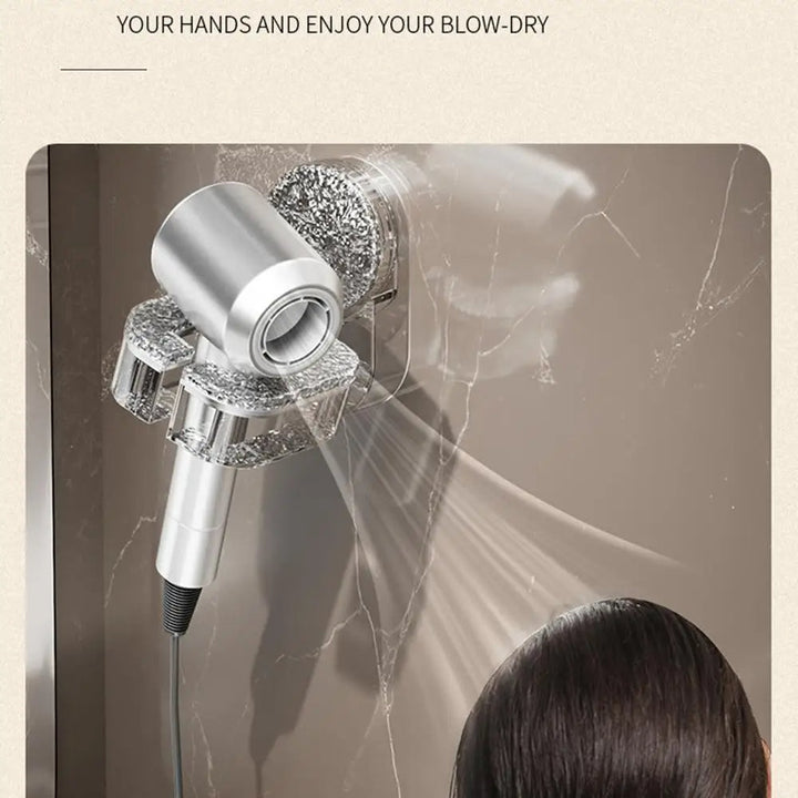 Wall-Mounted Hair Dryer Holder with Suction Cup