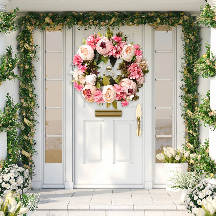Peony Round Wreath