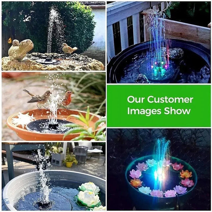 Solar Fountain with 60 LED Lights