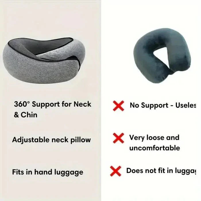 Snail Style Memory Foam Travel Curved Neck Pillow - U-shaped, Portable, Adjustable Support Neck Brace Pillow